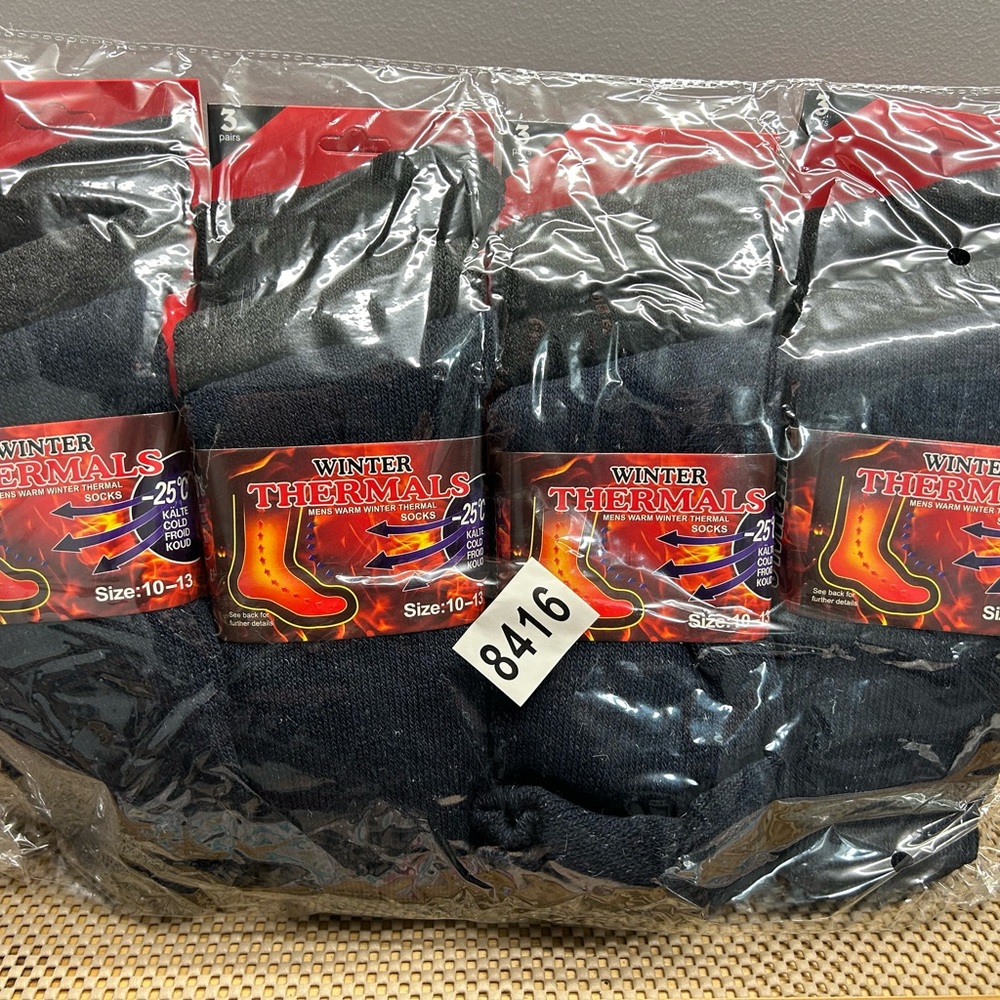 12 pairs Winter Thermal Socks size 10-13